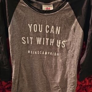 Pop Up X Kids Graphic Gray and Black Raglan Shirt With Saying Size Large